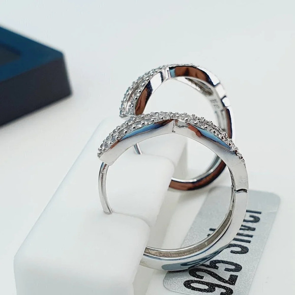 "925 Sterling Silver Cubic Zirconia Earrings, UU1P6A6129 - Picture 8 of 8